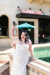 photography of bride after getting married at disney springs