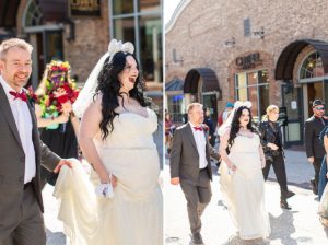photography of bride in the sunshine at disney springs