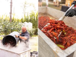 mr mudbug catering boiling crawfish at a corporate event in orlando