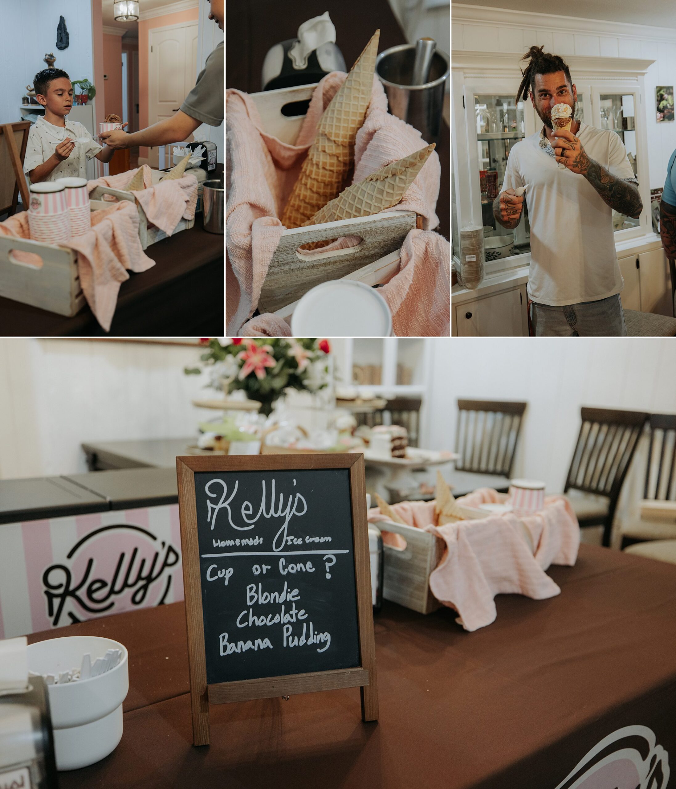 photo showing details of a kelly's ice cream cart at a wedding in orlando