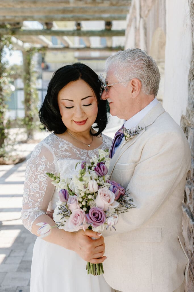 bride and groom portraits after a wedding ceremony at Sumter County Clerk's Office in the Villages Florida, captured by Gracie May Photography